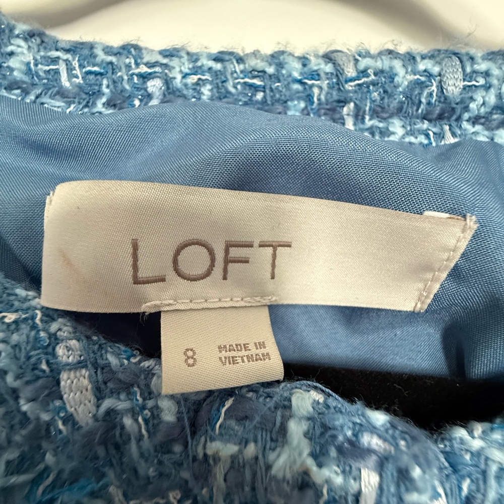 NWOT LOFT Blue Tweed Dress - Picture 6 of 7